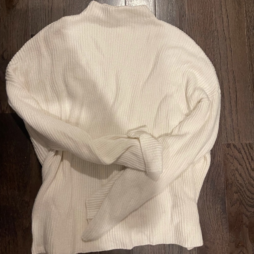 White mock neck sweater